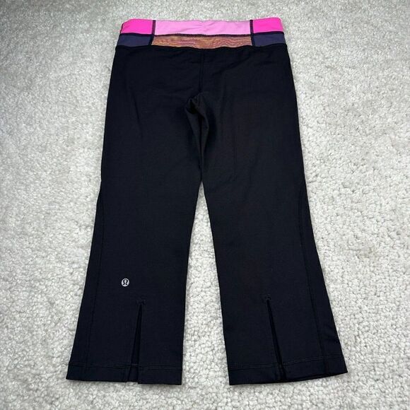 Lululemon Gather & Grow Crop Black Pink Trim - Picture 3 of 14